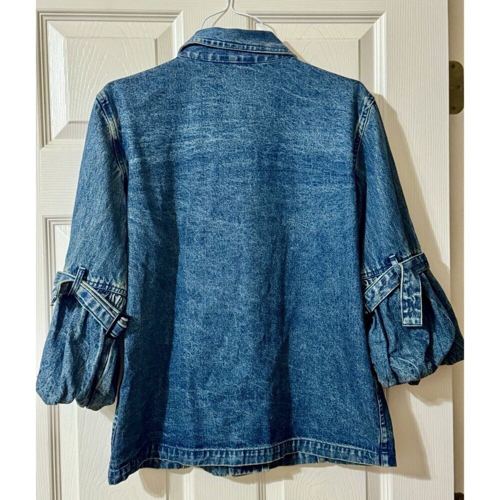 Vintage Keren Hart Womens Denim Jacket Balloon Sleeves Boho Jean Poof Puff Small - Picture 11 of 12